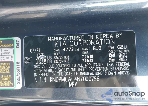 2022 Kia Sportage Lx z USA, uszkodzony, nr VIN KNDPMCAC4N7000756